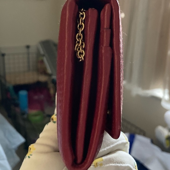 Prada Red Quilted Long Wallet with Attached ID Card Holder - Picture 8 of 16